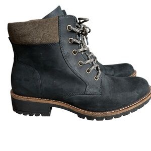 Ecco Elaina Lace Up Boot Leather Ankle Inside Zip EU 42 US 10 10.5